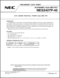 NES2427P-45 datasheet: 45W Po GaAs FET NES2427P-45