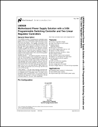 LM2638MX datasheet: Motherboard Power Supply Solution with a 5-Bit Programmable Switching Controller and Two Linear Regulator Controllers LM2638MX