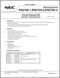 PS2705-1-F3 datasheet: Shade type multi photo coupler PS2705-1-F3