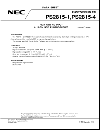 PS2815-4-F3 datasheet: Small-size SOP photocoupler PS2815-4-F3