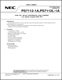 PS7112L-1A datasheet: Single circuit DIP 100V Optical MOSFET PS7112L-1A