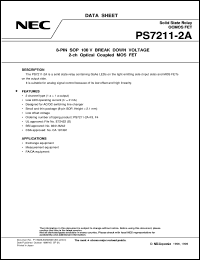 PS7211-2A datasheet: Small-package SOP 2-channel OCMOS FET PS7211-2A