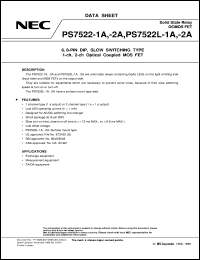 PS7522-2A datasheet: DIP 200V slow optical MOSFET PS7522-2A
