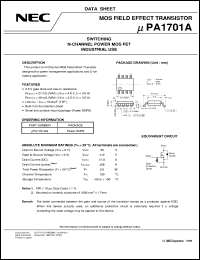 UPA1701AG-E1 datasheet: Nch UMOSFET 8-pin SOP single 20V UPA1701AG-E1