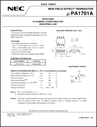 UPA1701AG-E2 datasheet: Nch UMOSFET 8-pin SOP single 20V UPA1701AG-E2