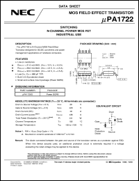 UPA1722G-E1 datasheet: N-channel enhancement type power MOS FET UPA1722G-E1