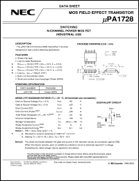 UPA1728 datasheet: Nch power MOS FET 8-pin SOP single 60V UPA1728