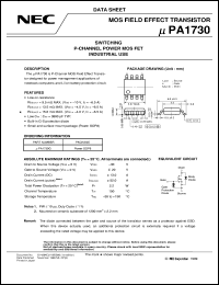 UPA1730G-E2 datasheet: Pch enhancement type power MOS FET UPA1730G-E2