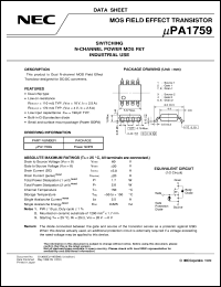 UPA1759G datasheet: Nch power MOS FET 8-pin SOP dual 60V UPA1759G