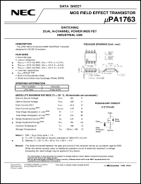 UPA1763G-E1 datasheet: N-channel enhancement type power MOS FET(Dual type) UPA1763G-E1
