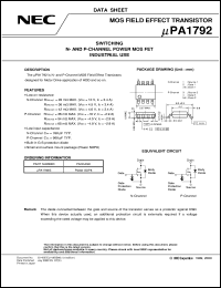 UPA1792G-E1 datasheet: Nch + Pch enhancement type power MOS FET UPA1792G-E1