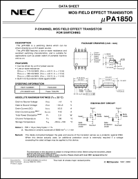UPA1850GR-9JG datasheet: Signal MOSFET 8-pin TSSOP -12V/2.5A UPA1850GR-9JG