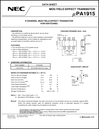 UPA1915TE-T1 datasheet: Pch enhancement type MOS FET UPA1915TE-T1