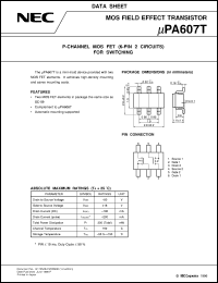 UPA607T datasheet: Pch/MOS FET (2 chips each) UPA607T