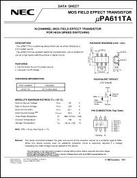 UPA611TA datasheet: Small signal MOSFET 6-pin mini mold 30V/0.1A UPA611TA