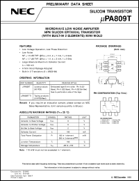 UPA809T datasheet: 6-pin small MM high-frequency double transistor UPA809T
