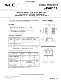 UPA811T-T1 datasheet: Consumer-use Ultra-high Frequency Bipolar Transistor UPA811T-T1