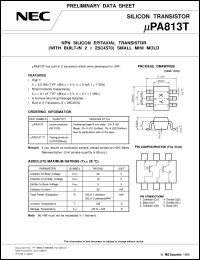 UPA813T datasheet: Consumer-use Ultra-high Frequency Bipolar Transistor UPA813T