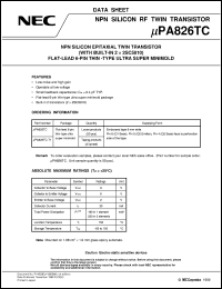 UPA826TF datasheet: Twin transistors equipped with the same model chip(6P small MM) UPA826TF