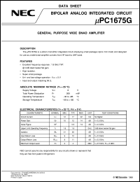 UPC1675P datasheet: General-purpose high frequency wideband amplifier UPC1675P