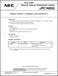 UPC1685G datasheet: Bipolar analog integrated circuit UPC1685G