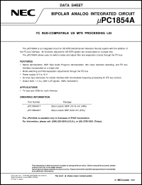 UPC1854AGT-E2 datasheet: US multichannel television sound processing(I2C bus compatible) UPC1854AGT-E2