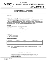 UPC2709TB datasheet: Medium-output high-frequency wideband amplifier UPC2709TB