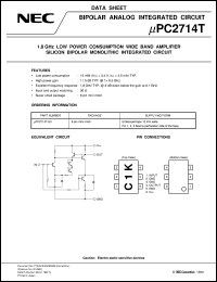 UPC2714T datasheet: Super small-size low-current high-freq. wide-band amp. UPC2714T