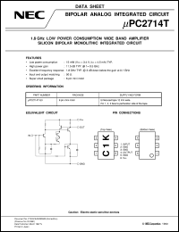 UPC2714T-E3 datasheet: Super small-size low-current high-freq. wide-band amp. UPC2714T-E3