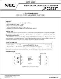 UPC2723T datasheet: Wideband AGC amplifier for BS tuner, mobile communication UPC2723T