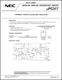 UPC317HF datasheet: Three-terminal positive adjustable regulator UPC317HF