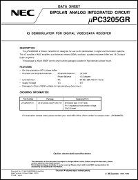 UPC3205GR-E1 datasheet: Digital video reception orthogonal decoder (90degrees phase-shifter built-in) UPC3205GR-E1