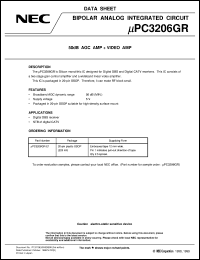 UPC3206GR-E1 datasheet: 50dB AGC amplifier and video amplifier UPC3206GR-E1