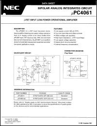 UPC4061G2-T1 datasheet: Single operational amplifier UPC4061G2-T1