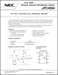 UPC4094C datasheet: Dual operational amplifier UPC4094C