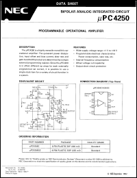 UPC4250G2 datasheet: Single operational amplifier UPC4250G2