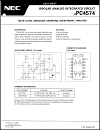 UPC4574C datasheet: Quad operational amplifier UPC4574C