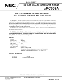 UPC659AGS-E1 datasheet: 8-bit A/D converter for video processing with clamp circuit UPC659AGS-E1