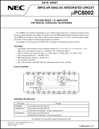 UPC8002GR datasheet: MIX, IFAmp, RSSI UPC8002GR