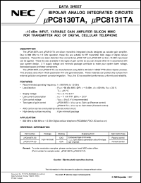 UPC8130TA datasheet: Mobile communication low-distorition gain variable amplifier IC UPC8130TA