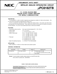 UPC8182TB-E3 datasheet: 3V power supply medium output high frequency amplifier UPC8182TB-E3