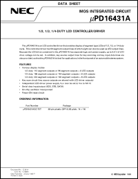 UPD16431AGC-7ET datasheet: LCD controller/driver with built-in key scan circuit UPD16431AGC-7ET