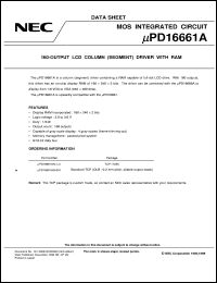 UPD16661AN-XXX datasheet: 160-output STN-LCD segment driver, display RAM on chip UPD16661AN-XXX