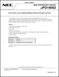 UPD16662N-XXX datasheet: 240-output built-in RAM LCD column(segment) driver UPD16662N-XXX