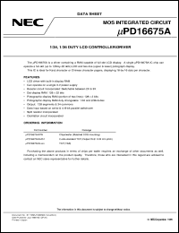 UPD16675AN-051 datasheet: LCD controller/driver(Kanji display compatible) UPD16675AN-051