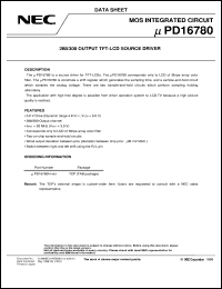 UPD16780N-XXX datasheet: LCD analog source driver 288/300 output UPD16780N-XXX