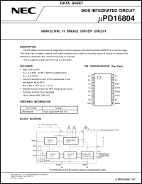 UPD16804GS datasheet: Monolithic H bridge driver IC UPD16804GS