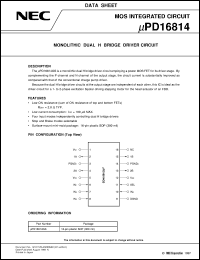 UPD16814GS datasheet: Stepping motor driver UPD16814GS