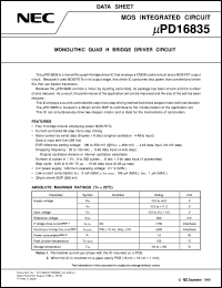 UPD16835G3 datasheet: Camcoder motor driver 38-pin SSOP H bridge UPD16835G3