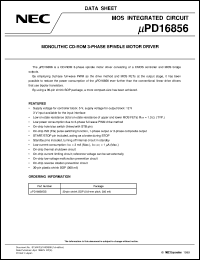 UPD16856GS datasheet: Spindle motor driver IC(driving at 12V supply voltage) UPD16856GS
